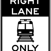 Light rail only in right lane