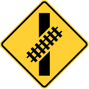 Skewed railroad crossing