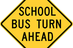 School bus turn ahead