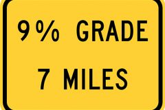 X% grade distance in miles